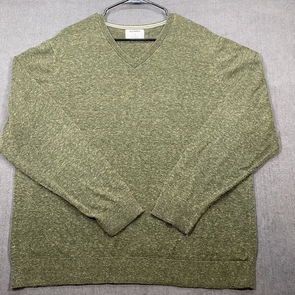 Old Navy Mens XXL Green V-Neck Pullover Sweater Cotton & Polyester Blend - Picture 1 of 11